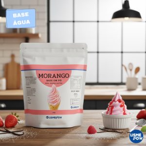 Pó p/ preparo de Bebida Láctea Morango BASE ÁGUA Lismellow 1kg